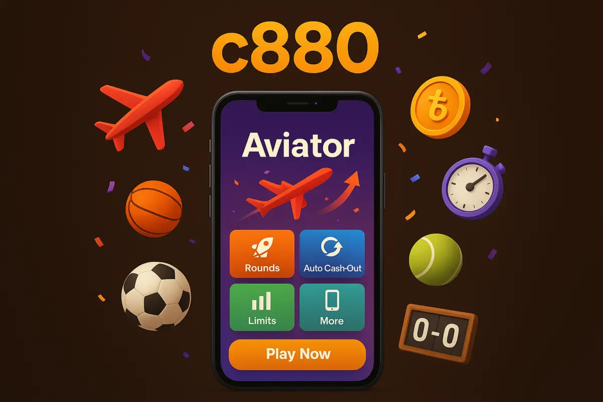 c880 (BD C880 Games) aviator crash game screen with a rising plane and multiplier on a phone